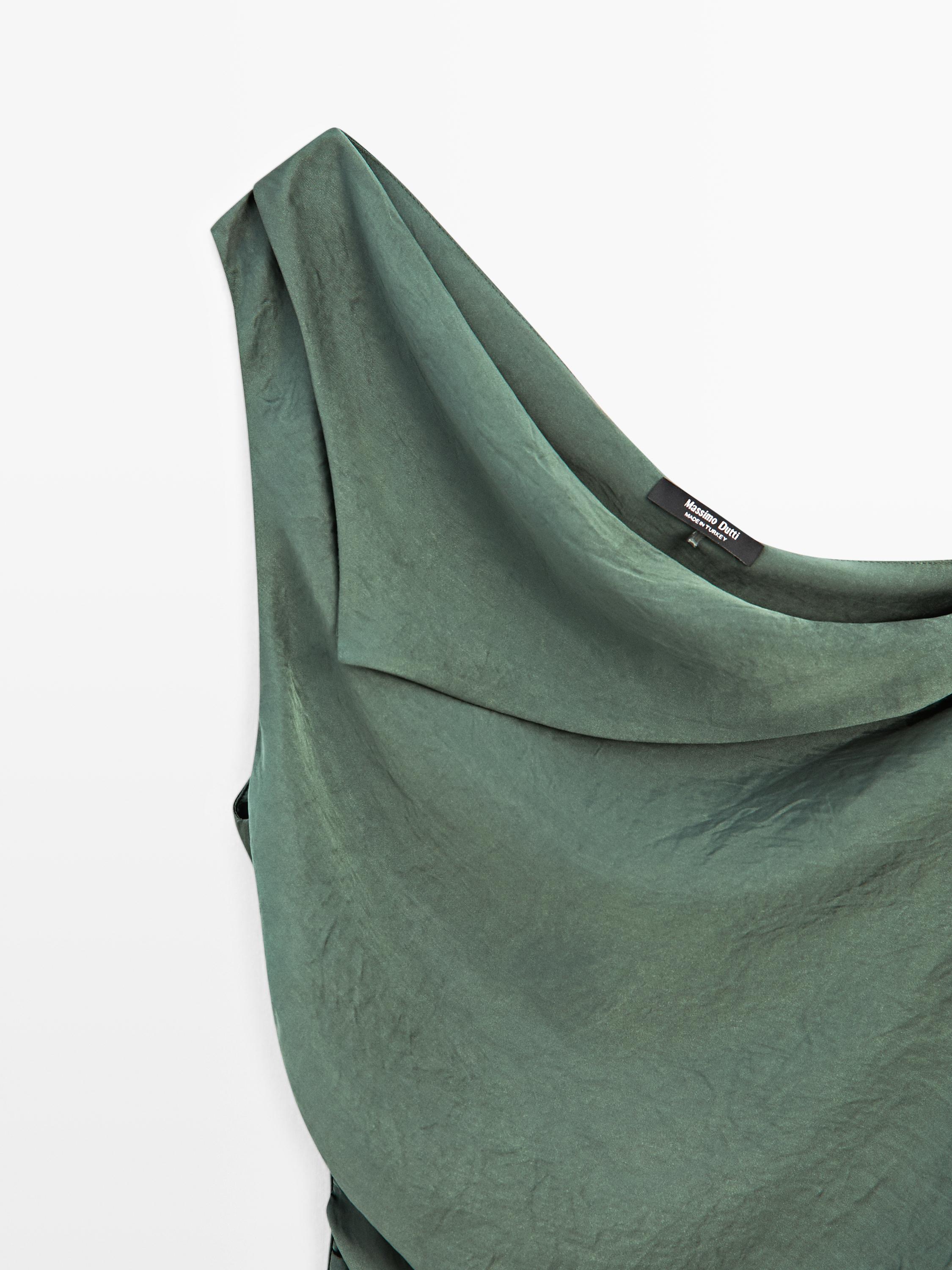 Asymmetric top with draped detail